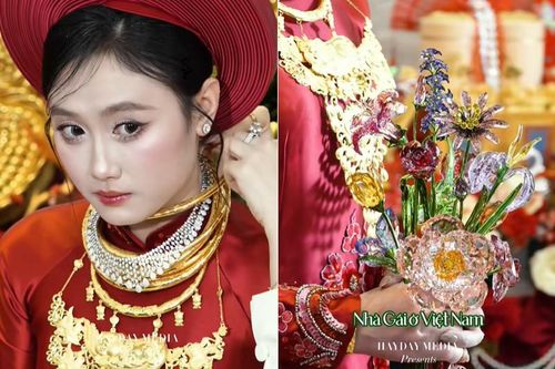 Cô dâu Tây Ninh nhận quà cưới 35 tỷ, cầm hoa cưới 200 triệu