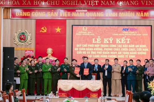 Công an tỉnh - Tổng Công ty Cảng Hàng không Việt Nam ký kết Quy chế phối hợp bảo đảm an ninh hàng không
