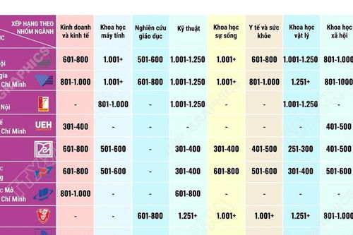 11 đại học Việt Nam vào bảng xếp hạng thế giới theo nhóm ngành