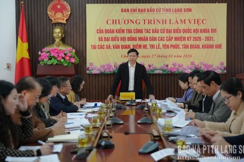 Đoàn kiểm tra số 9 của Ban Chỉ đạo bầu cử tỉnh kiểm tra công tác bầu cử tại các xã