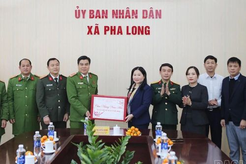 Phó Chủ tịch UBND tỉnh Vũ Thị Hiền Hạnh thăm, chúc tết Công an xã và các gia đình chính sách xã Pha Long