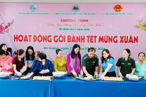 An Giang gói 500 đòn bánh tét tặng các lực lượng và người dân biên giới