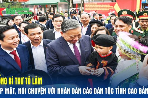 Tổng Bí thư Tô Lâm gặp mặt, nói chuyện với nhân dân các dân tộc tỉnh Cao Bằng