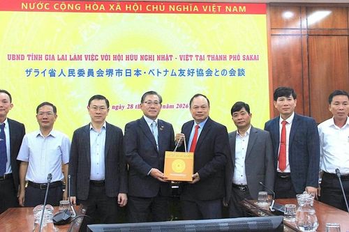 Phó Chủ tịch UBND tỉnh Dương Mah Tiệp làm việc với Hội Hữu nghị Nhật - Việt tại TP. Sakai