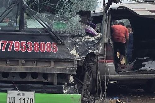 Hiện trường vụ tai nạn giao thông làm hai người tử vong ở Quảng Trị