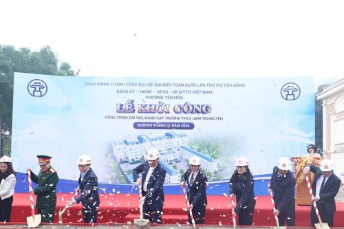 Yên Hòa: khởi công xây dựng công trình cải tạo, nâng cấp trường THCS Nam Trung Yên