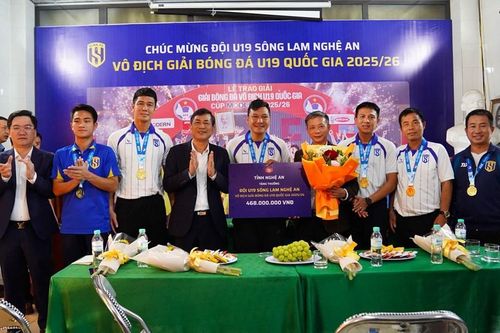 Vô địch U19 quốc gia, SLNA nhận thưởng gần nửa tỉ đồng