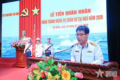 Vùng 3 Hải quân tổ chức Lễ tiễn quân nhân hoàn thành nghĩa vụ quân sự năm 2026