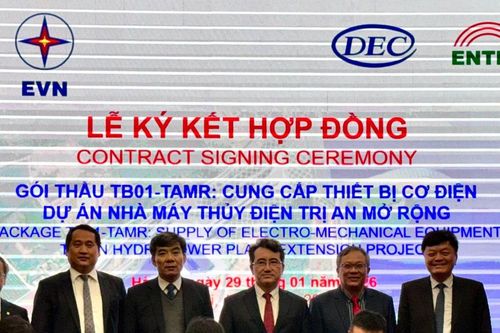 EVN ký gói thầu cung cấp thiết bị chính dự án nhà máy thủy điện Trị An mở rộng