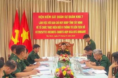 Hai cấp VKS Quân sự Quân khu 7 triển khai tổ chức thực hiện Thông tư liên tịch số 07/2025