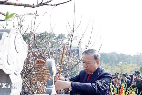 Tổng Bí thư dâng hương tại đền thờ gia tiên Bác Hồ ở Nghệ An