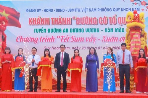 Phường Quy Nhơn Nam khánh thành công trình 'Đường cờ Tổ quốc'