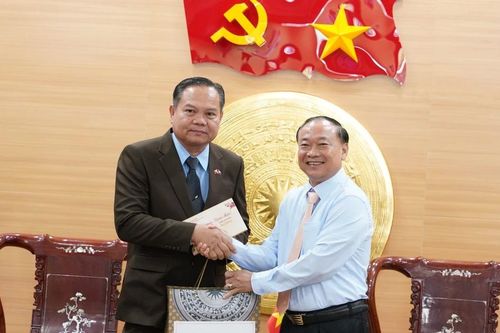 Đoàn cán bộ cấp cao tỉnh Champasak thăm, chúc Tết cổ truyền tại Gia Lai