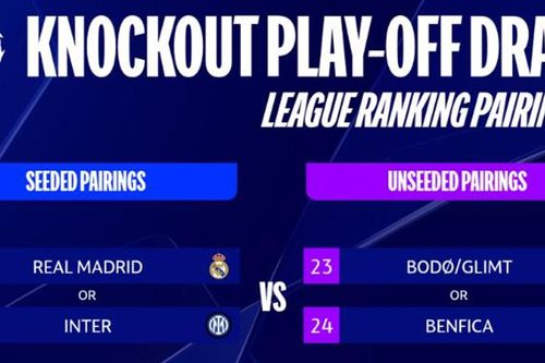 Bốc thăm play-off Champions League: PSG đối diện 'nội chiến', Real Madrid tái đấu Benfica