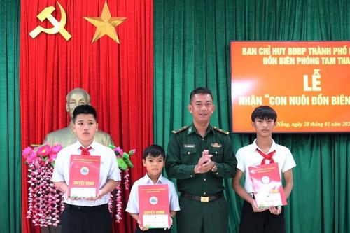 Đồn Biên phòng Tam Thanh nhận con nuôi đồn biên phòng