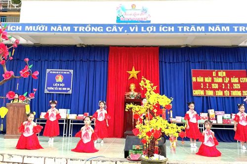 Liên đội Trường Tiểu học Ninh Sim kỷ niệm 96 năm Ngày thành lập Đảng và trao quà Tết cho học sinh