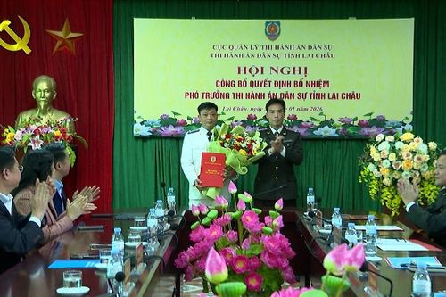 Công bố quyết định bổ nhiệm Phó trưởng Thi hành án dân sự tỉnh Lai Châu