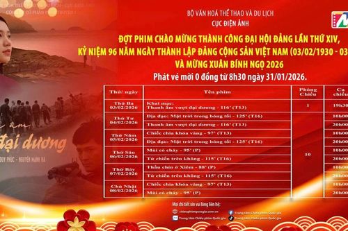 Đợt phim mừng Đại hội XIV và Xuân Bính Ngọ 2026 diễn ra trên toàn quốc