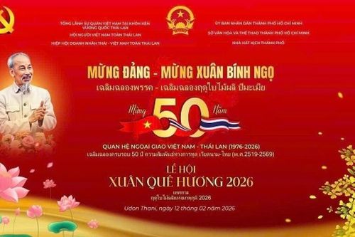 Gần 1.000 kiều bào sẽ tham dự Lễ hội Xuân Quê hương 2026 tại Đông Bắc Thái Lan