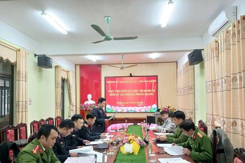 VKSND khu vực 7 - Thái Nguyên kiểm sát trực tiếp công tác thi hành án hình sự tại các UBND xã