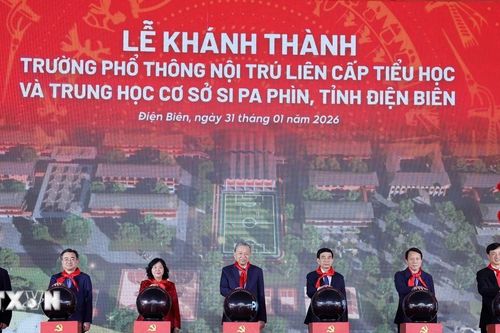 Tổng Bí thư dự khánh thành Trường Phổ thông nội trú liên cấp Tiểu học & THCS Si Pa Phìn