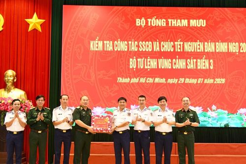 Đoàn công tác Bộ Quốc phòng kiểm tra, chúc Tết Bộ Tư lệnh Vùng Cảnh sát biển 3