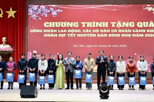 Lãnh đạo Đảng ủy MTTQ, các đoàn thể Trung ương và tỉnh Bắc Ninh thăm, tặng quà Tết tại xã Tân Yên