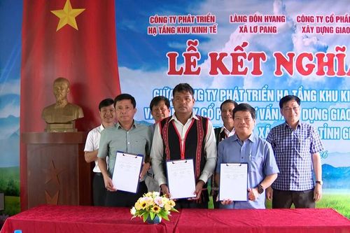 Công ty Phát triển hạ tầng Khu kinh tế và Công ty CP Tư vấn Xây dựng Giao thông tỉnh Gia Lai kết nghĩa với làng Đôn Hyang