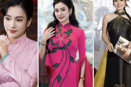 MC Thanh Mai gây chú ý với những thiết kế áo dài Tết vừa truyền thống vừa hiện đại