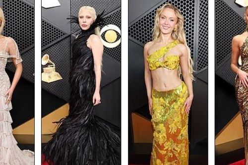 Lady Gaga, Miley Cyrus lên đồ 'cực ngầu' trên thảm đỏ Grammy