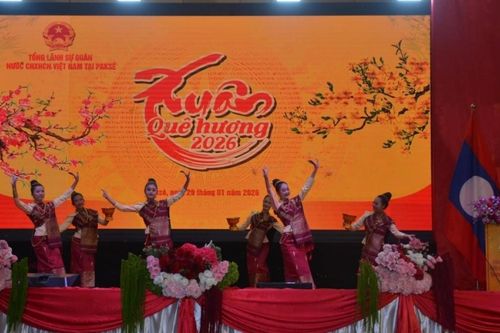 Xuân Quê hương 2026 tại Pakse: Vui mừng, phấn khởi trước thành công của Đại hội XIV Đảng Cộng sản Việt Nam và Đại hội XII Đảng Nhân nhân Cách mạng Lào