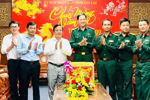 Tư lệnh Quân đoàn 34 thăm, chúc Tết lãnh đạo UBND tỉnh Gia Lai
