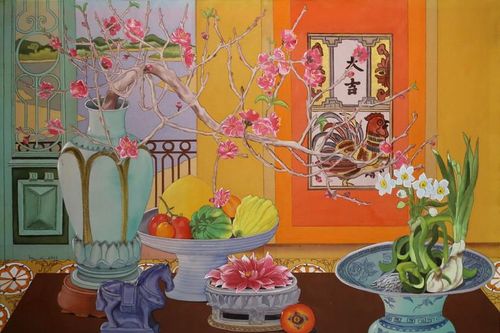 Vẻ đẹp của hoa xuân, ngựa xuân trong tranh Vũ Thùy Mai