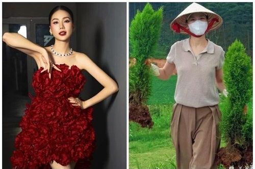 Hoa hậu Bùi Quỳnh Hoa dự sự kiện lộng lẫy, về nhà làm vườn giản dị