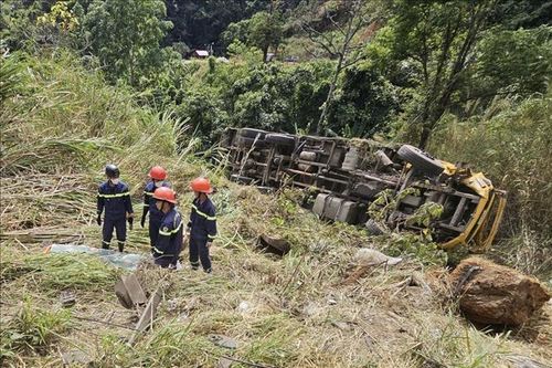 Xe tải lao xuống vực ở khu vực đèo Bảo Lộc, lái xe tử vong