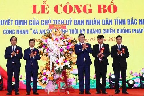 Phường Song Liễu đón nhận danh hiệu 'Xã an toàn khu thời kỳ kháng chiến chống Pháp'