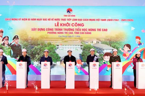 Cao Bằng: Khởi công xây dựng trường Tiểu học Nùng Trí Cao