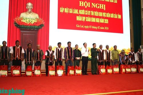Gặp mặt già làng, người có uy tín trong đồng bào dân tộc thiểu số trên khu vực biên giới tỉnh Gia Lai