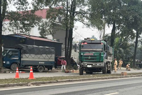 Một cán bộ CSGT tử vong trong vụ 2 xe tải va chạm ở Thái Nguyên