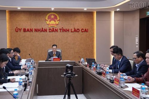 UBND tỉnh Lào Cai làm việc trực tuyến với lãnh đạo tỉnh Brét-xtơ (nước Cộng hòa Belarus)