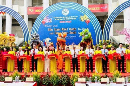 Cần Thơ khai mạc chương trình 'Sắc Xuân miệt vườn' và 'Công viên Sách Xuân'