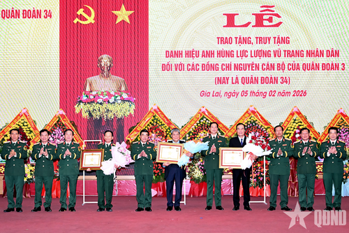 Quân đoàn 34: Tổ chức Lễ trao tặng, truy tặng danh hiệu Anh hùng LLVT nhân dân