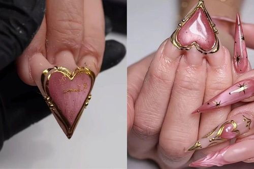 Cận cảnh bộ nail Valentine độc lạ hút 2,7 triệu lượt xem