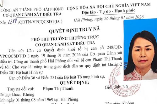 Truy nã nữ bị can cho vay lãi nặng dự án nhà ở Anh Dũng IV