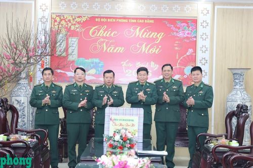 Đảng ủy, Bộ Tư lệnh Bộ đội Biên phòng thăm, chúc Tết cán bộ, chiến sĩ Bộ đội Biên phòng tỉnh Cao Bằng