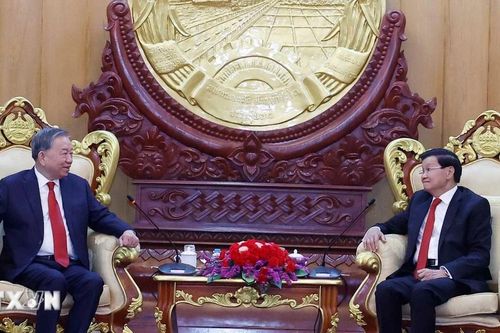 Tổng Bí thư Tô Lâm và Tổng Bí thư, Chủ tịch nước Lào gặp hẹp