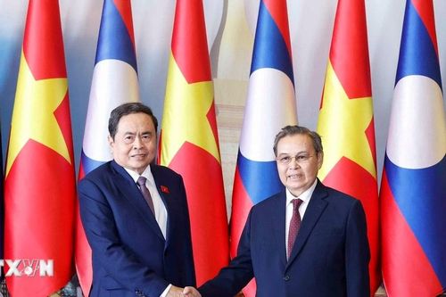 Chủ tịch Quốc hội Trần Thanh Mẫn hội kiến Chủ tịch Quốc hội Lào