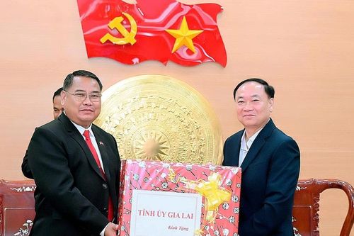 Đoàn đại biểu tỉnh Sekong thăm, chúc Tết tỉnh Gia Lai
