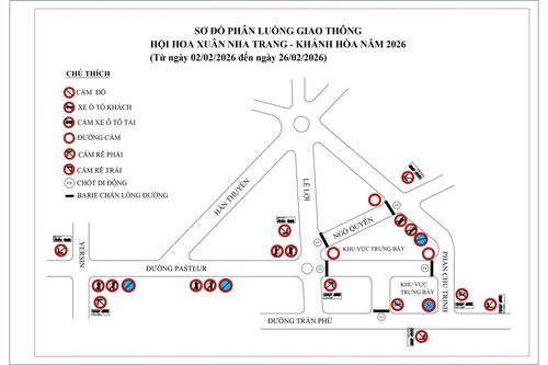 Phân luồng giao thông tạm thời phục vụ Hội hoa Xuân Nha Trang - Khánh Hòa năm 2026