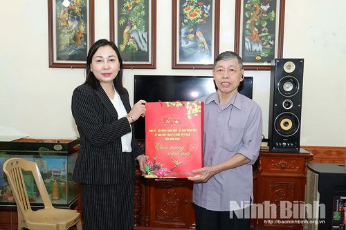 Đồng chí Phó Bí thư Thường trực Tỉnh ủy Đinh Thị Lụa thăm, tặng quà nhân dịp Tết Nguyên đán Bính Ngọ